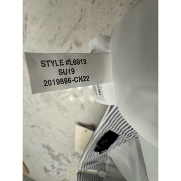 J CREW 6 Preppy Skirt Stripe Seersucker Pleated Button Front Pocket Nautical - Picture 11 of 16